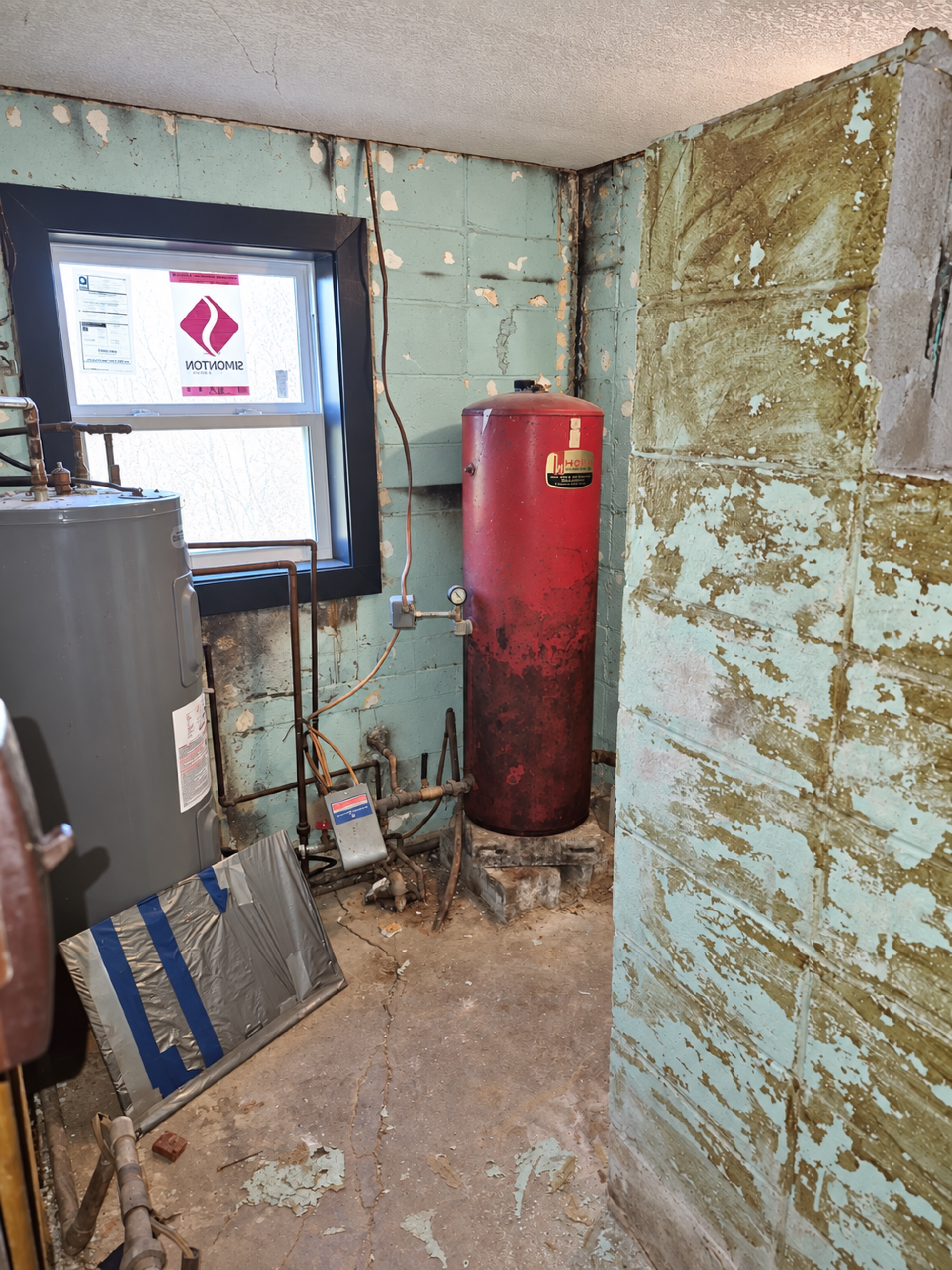 Basement mechanical and utility area before renovation