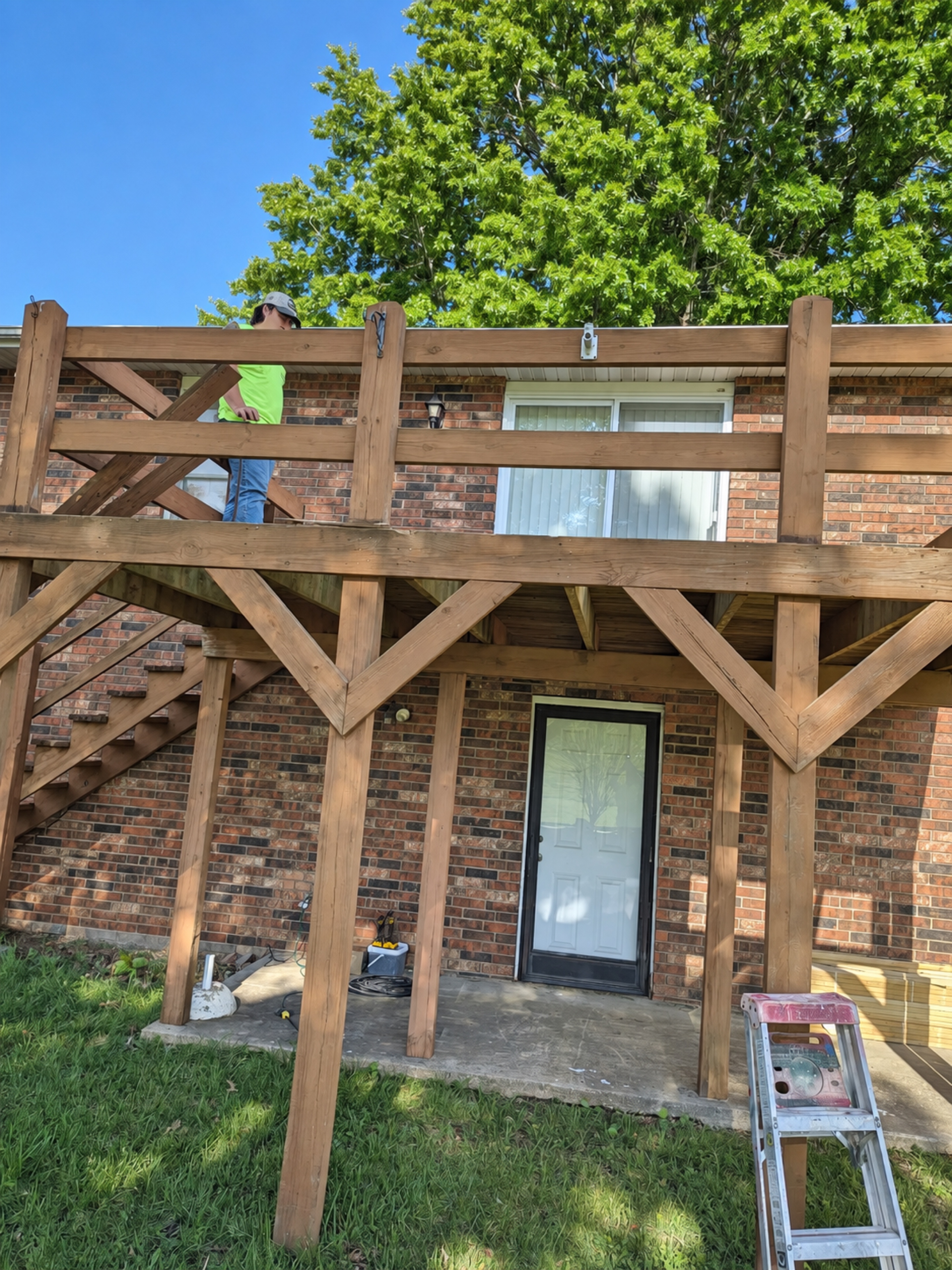 Existing elevated rear deck before rebuild